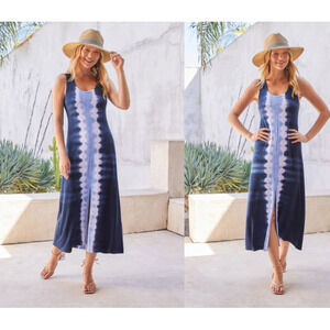 Karen Kane Tie Dye Front Slit Midi Dress